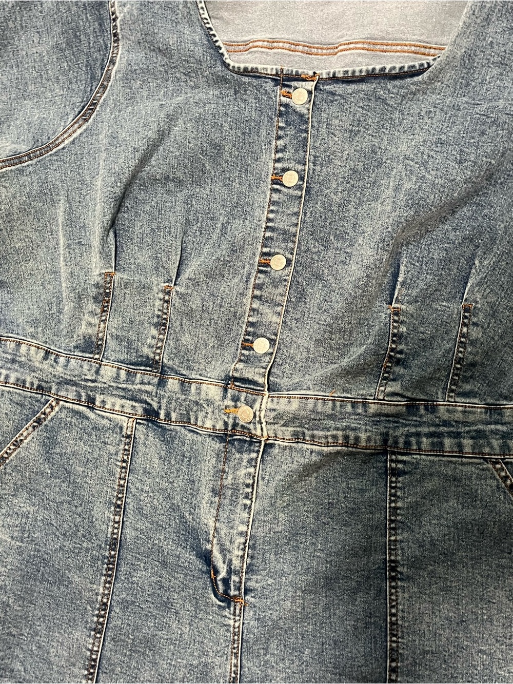 Ava & Viv Size 26 Denim Wide Leg Jumpsuit Stretch Utility NWOT - Picture 4 of 7